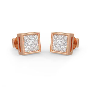 Square grid-shaped diamonds in gold.