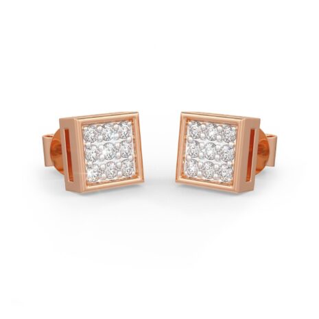 Square grid-shaped diamonds in gold.