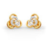 diamond and gold earrings front angle