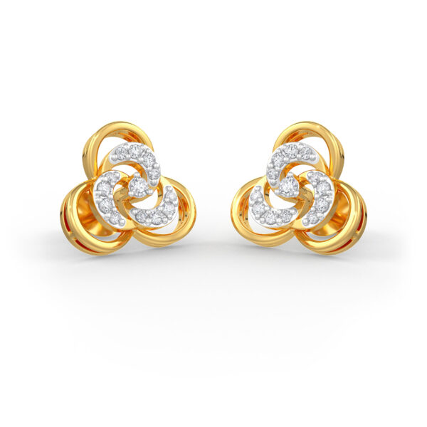 diamond and gold earrings front angle