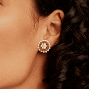 SER-30940 (1) Pearl and Coral Earrings