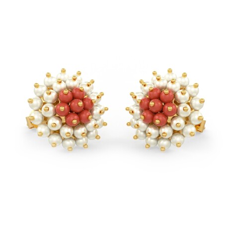 Pearl and Coral Earrings