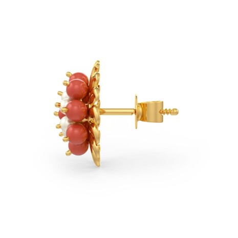 Coral Pearl Earring