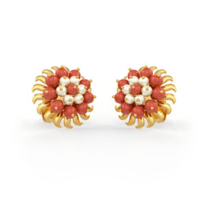 Coral Pearl Earring