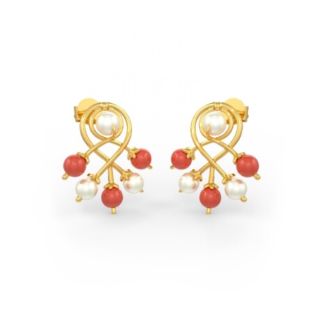 Pearl and Coral Earrings