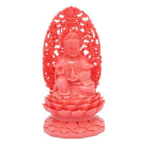 Red Resin Lord Buddha Idol