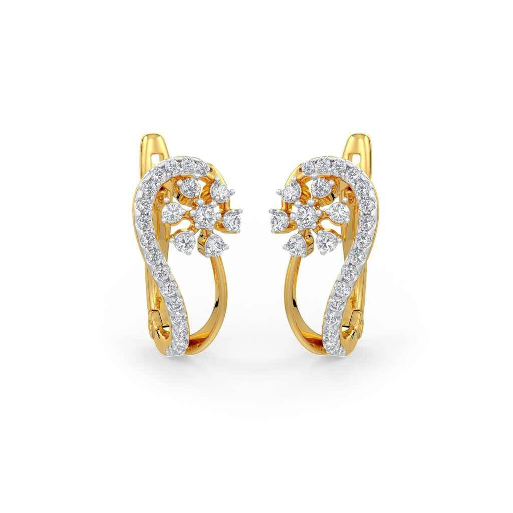 Curvy Hoops Diamond Earrings