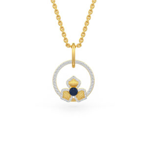Womens Diamond Sapphire Pendant