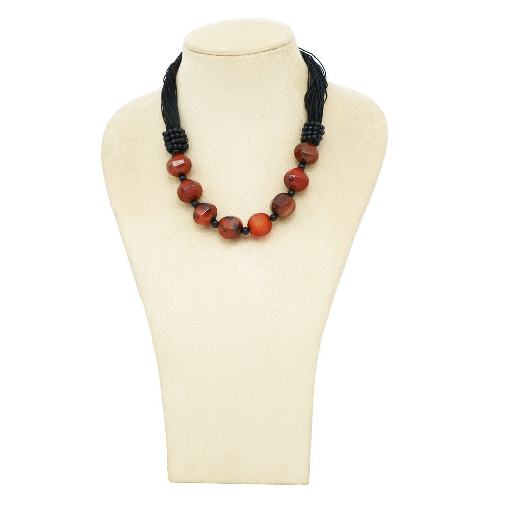 Brown Beaded agate Necklace