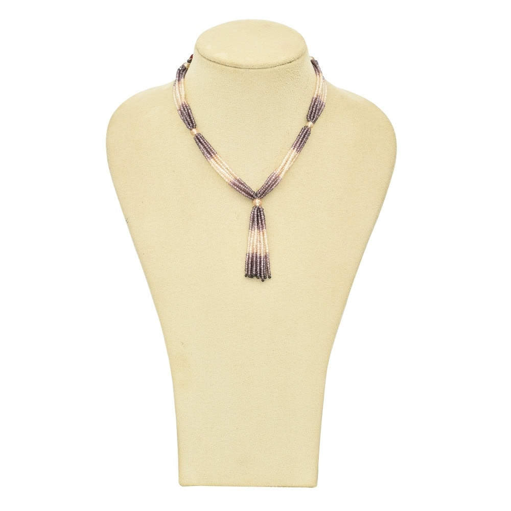 Grey & Silver Agate Necklace