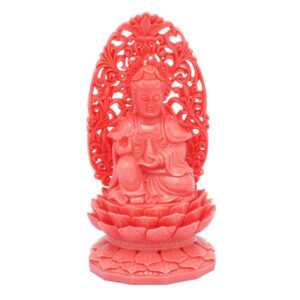 Red Resin Lord Buddha Idol