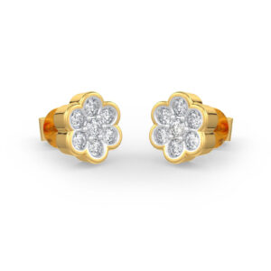 Blossom Diamond Flower Stud Earrings