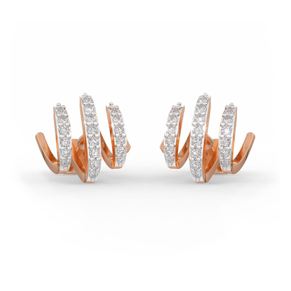 Twist Diamond Stud Earrings