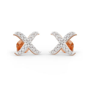 Cross Diamond Stud Earrings