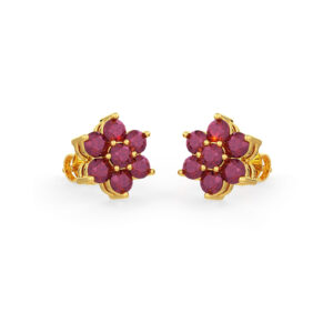 Red Petals Ruby Earrings