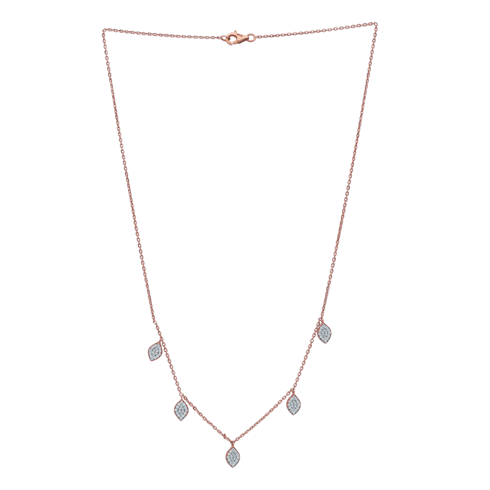 Floral Leaf Diamond Pendant Set