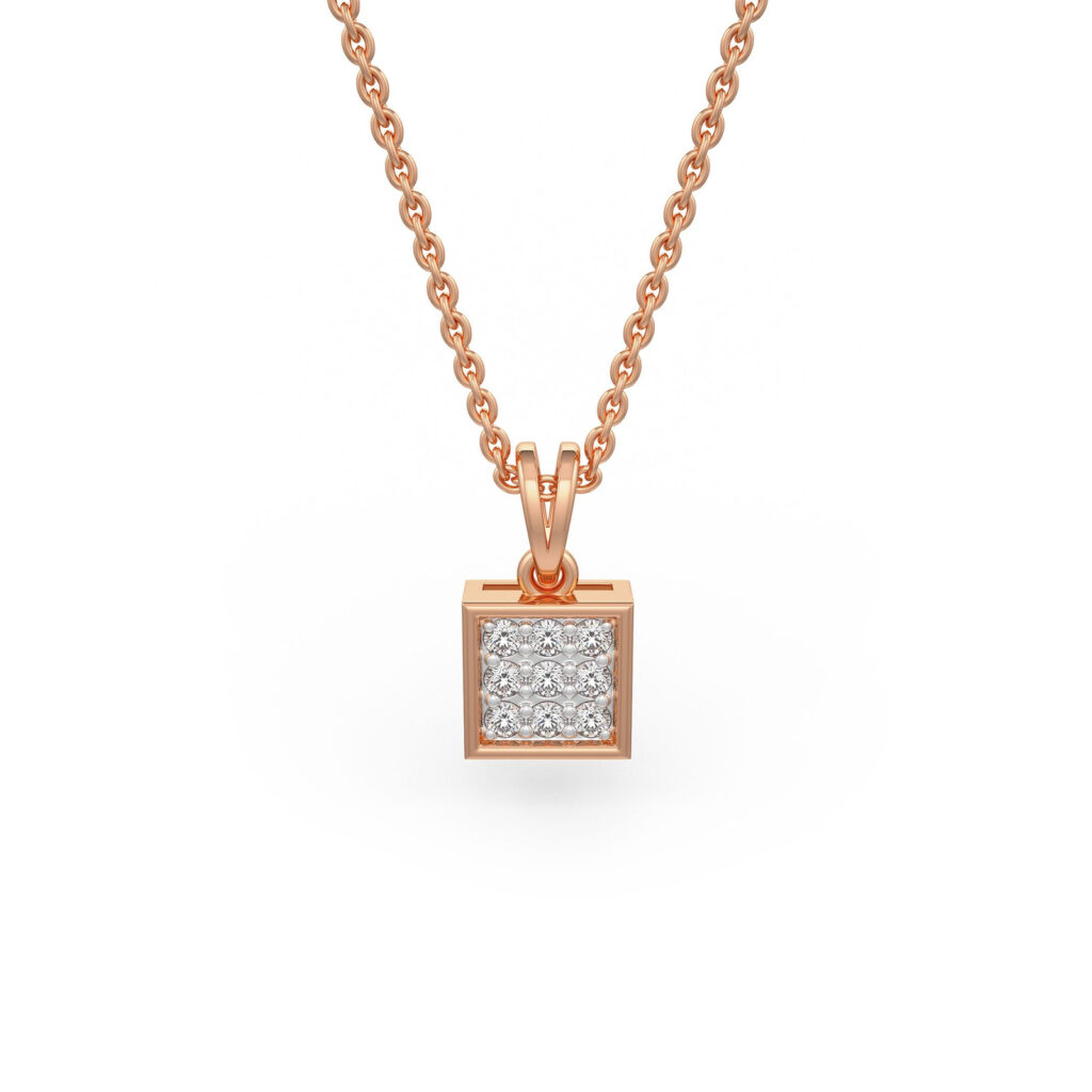 Square Pendant with Diamonds