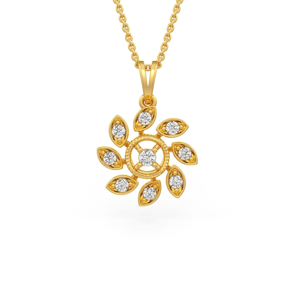 Floral Grace Diamond Pendant