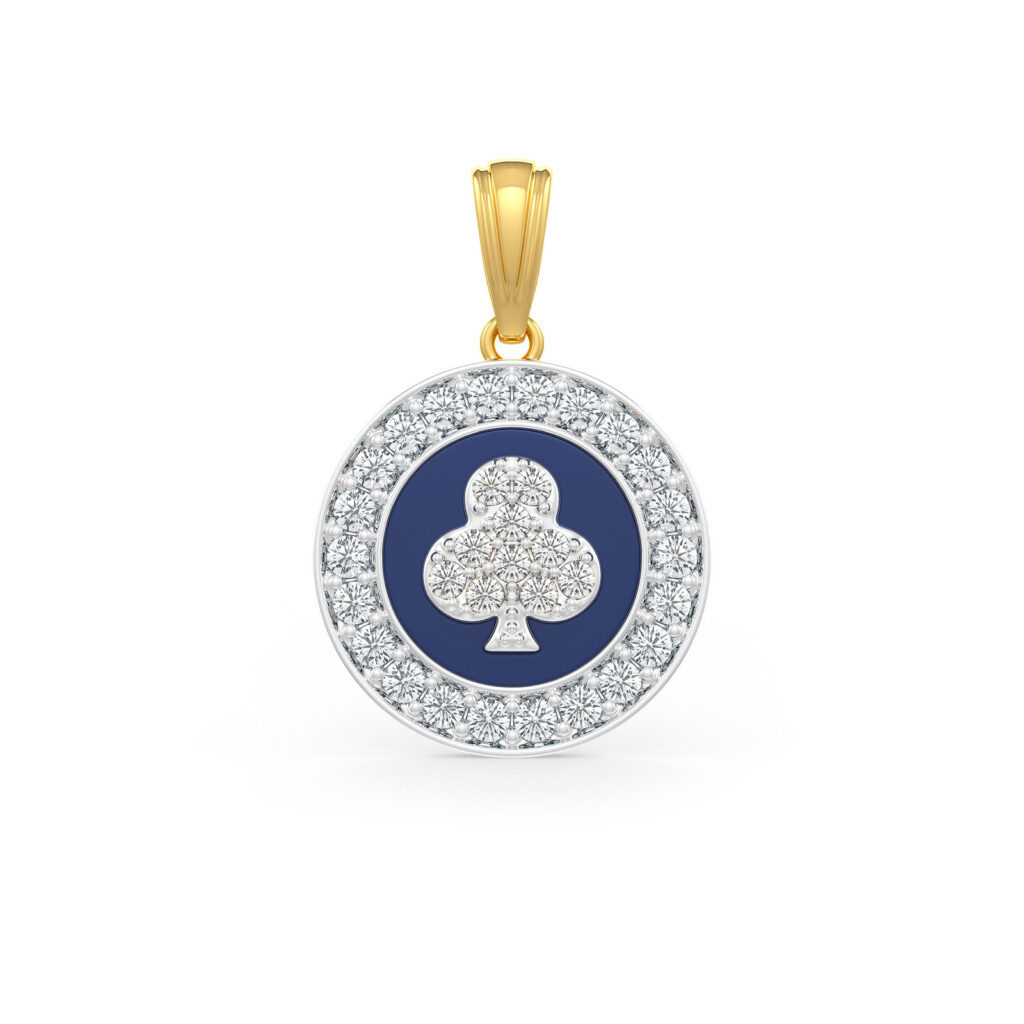 Clover Club Gold Diamond Pendant in 18kt Gold