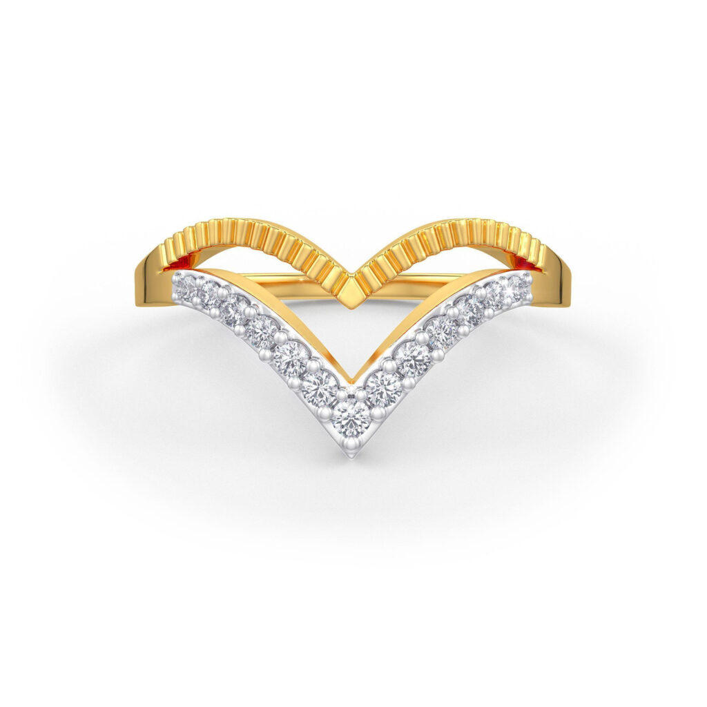 V Shaped Diamond Ring