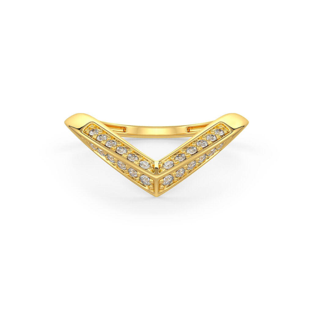 V- Shaped Diamond Ring