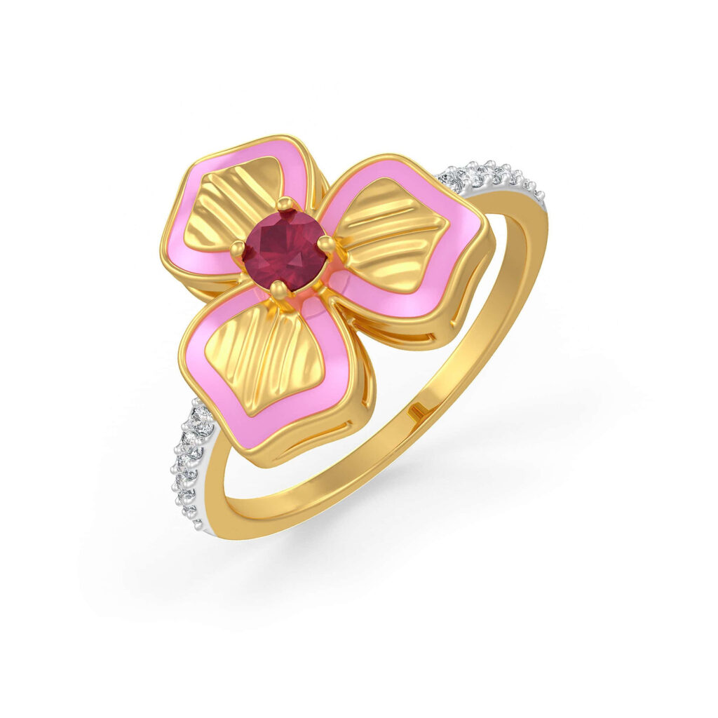 Ruby studded Diamond Ring