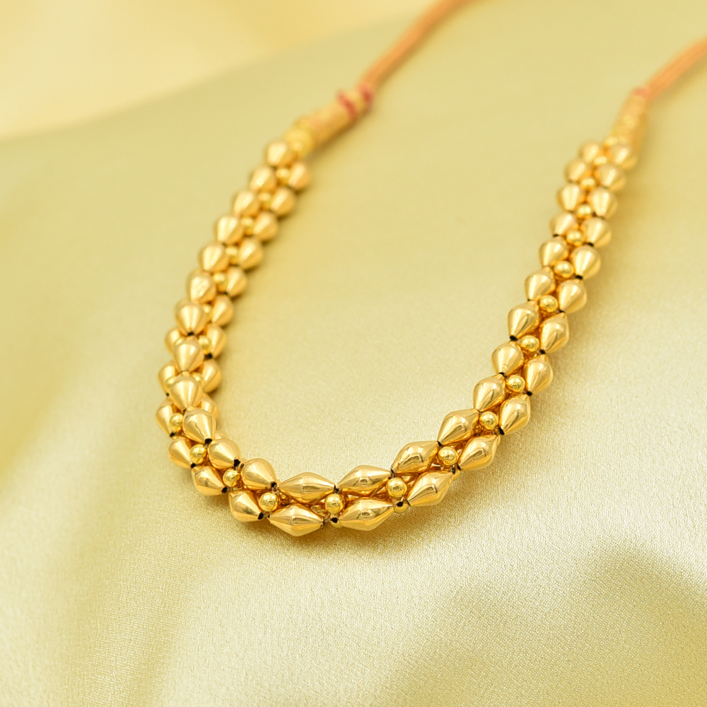 Traditional Layered 22kt Gold Beads Necklace