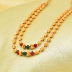 Regal 22kt Gold Necklace with Ribbed Beads