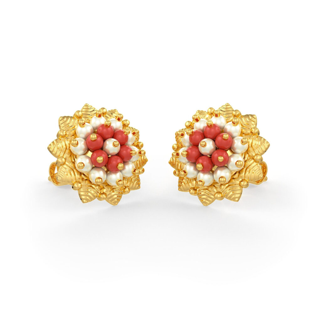 Serene Pearl & Coral Earrings