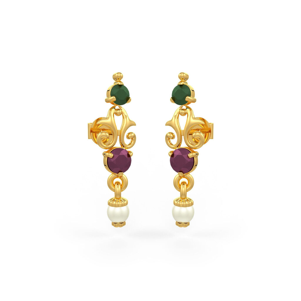 Emaa Ruby and Emerald Earrings