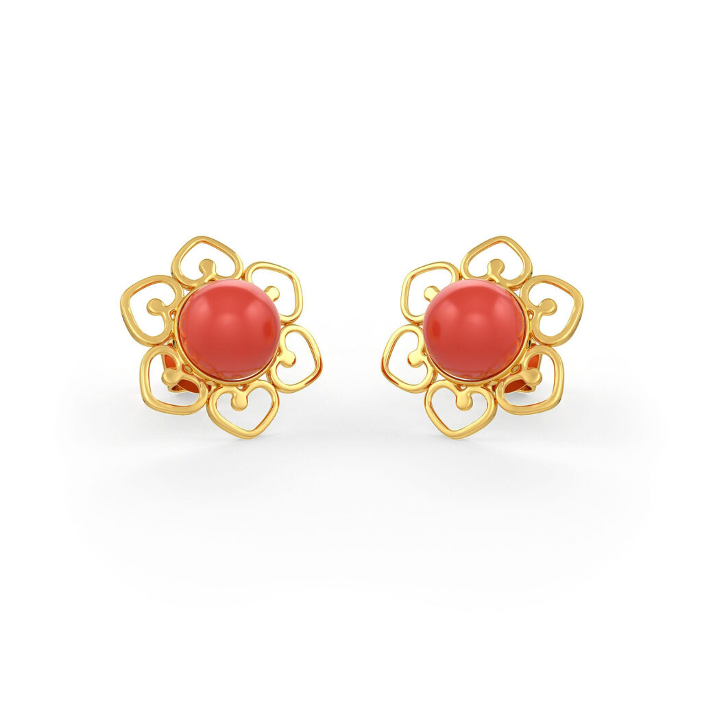 Gloria Coral Studs