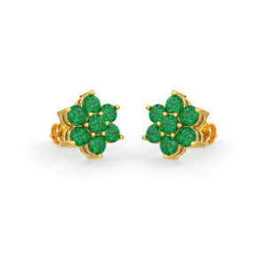 Green Petals Emerald Earrings