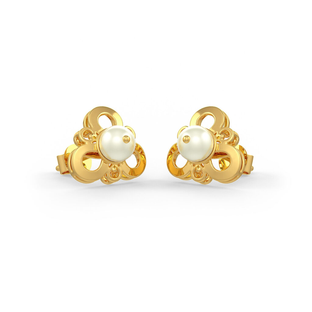 Pearl Eye Gold Earrings