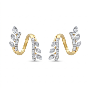 Helix Leaf Diamond Earrings