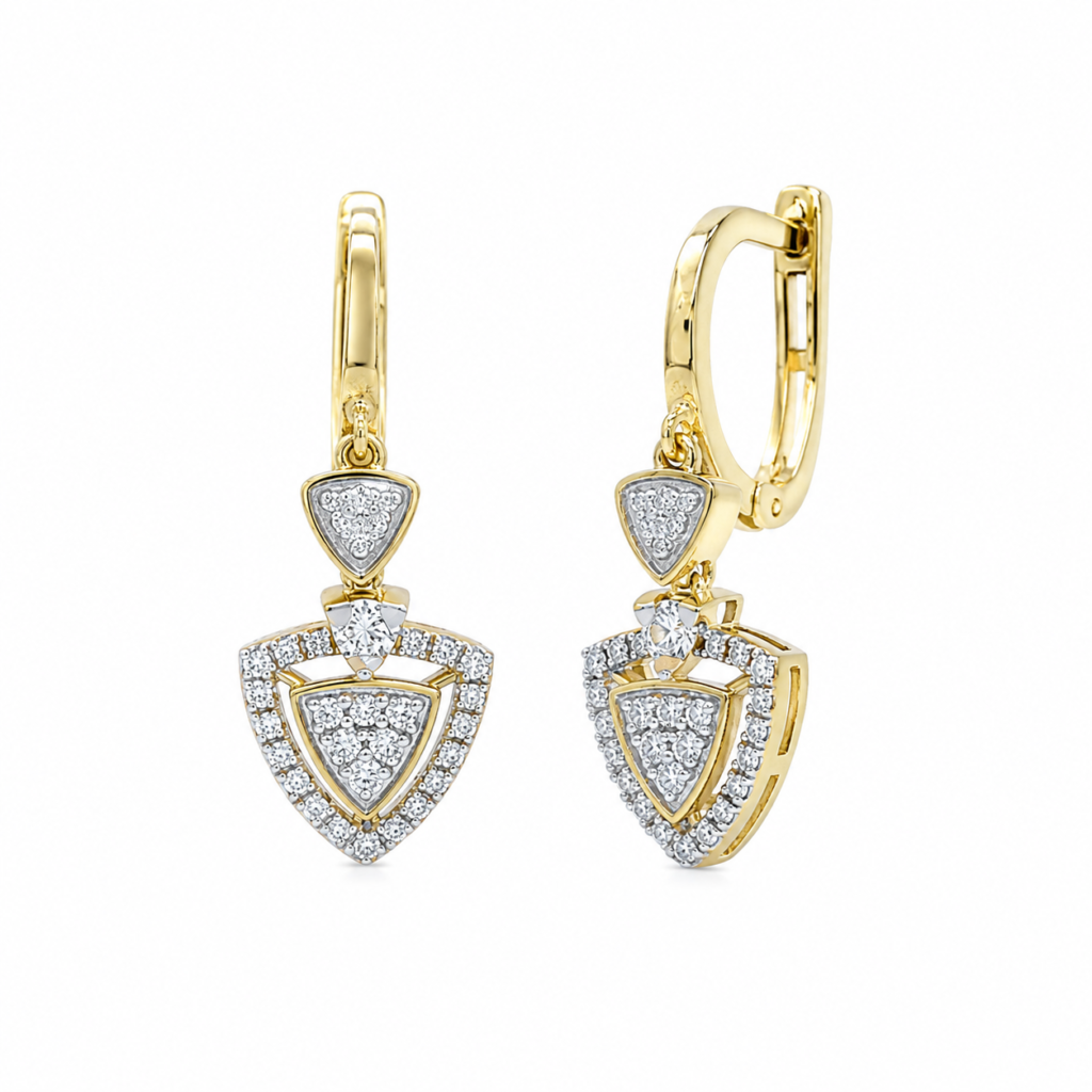 Aura Triangle Drop Diamond Earrings
