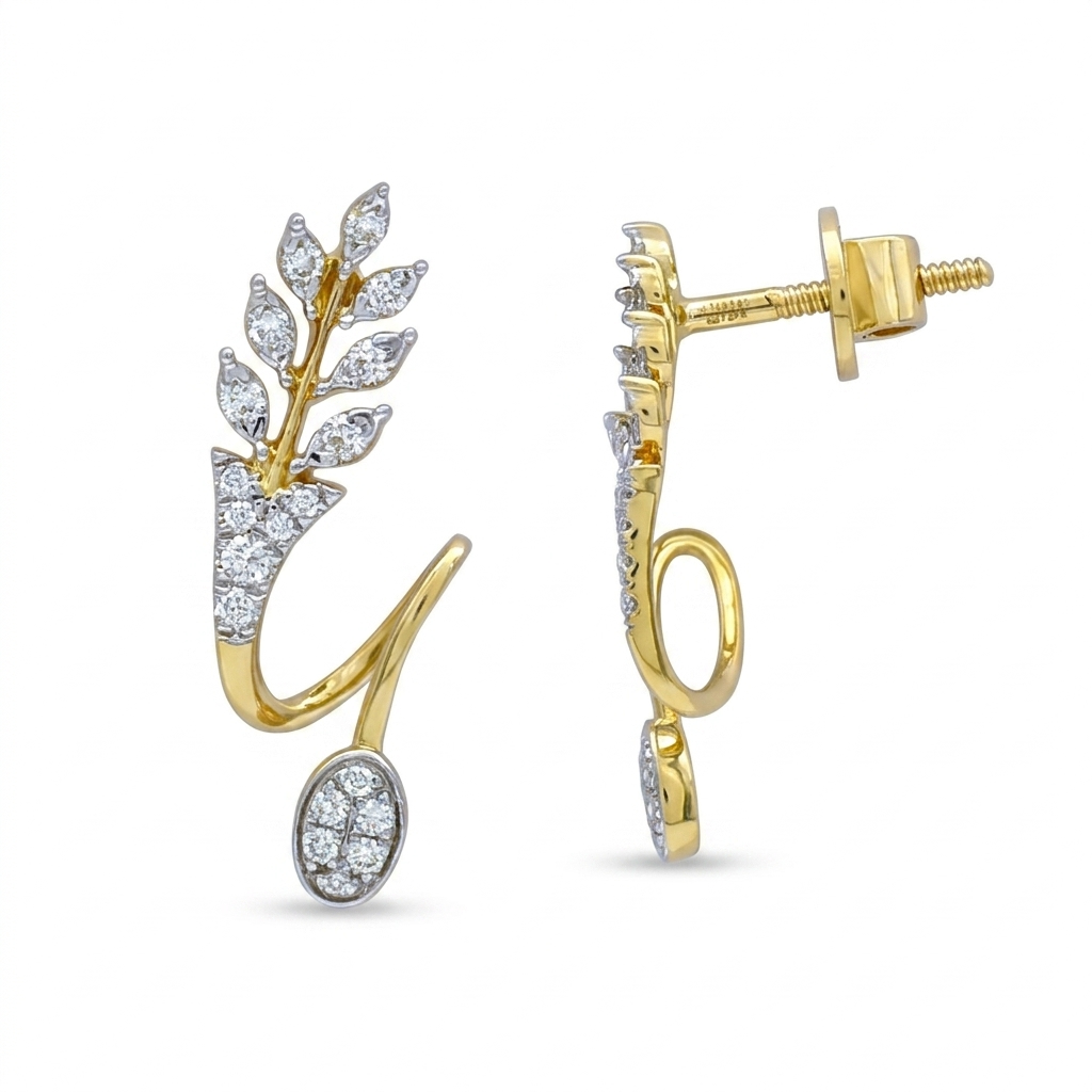 Flora Wrap Diamond Stud Earrings