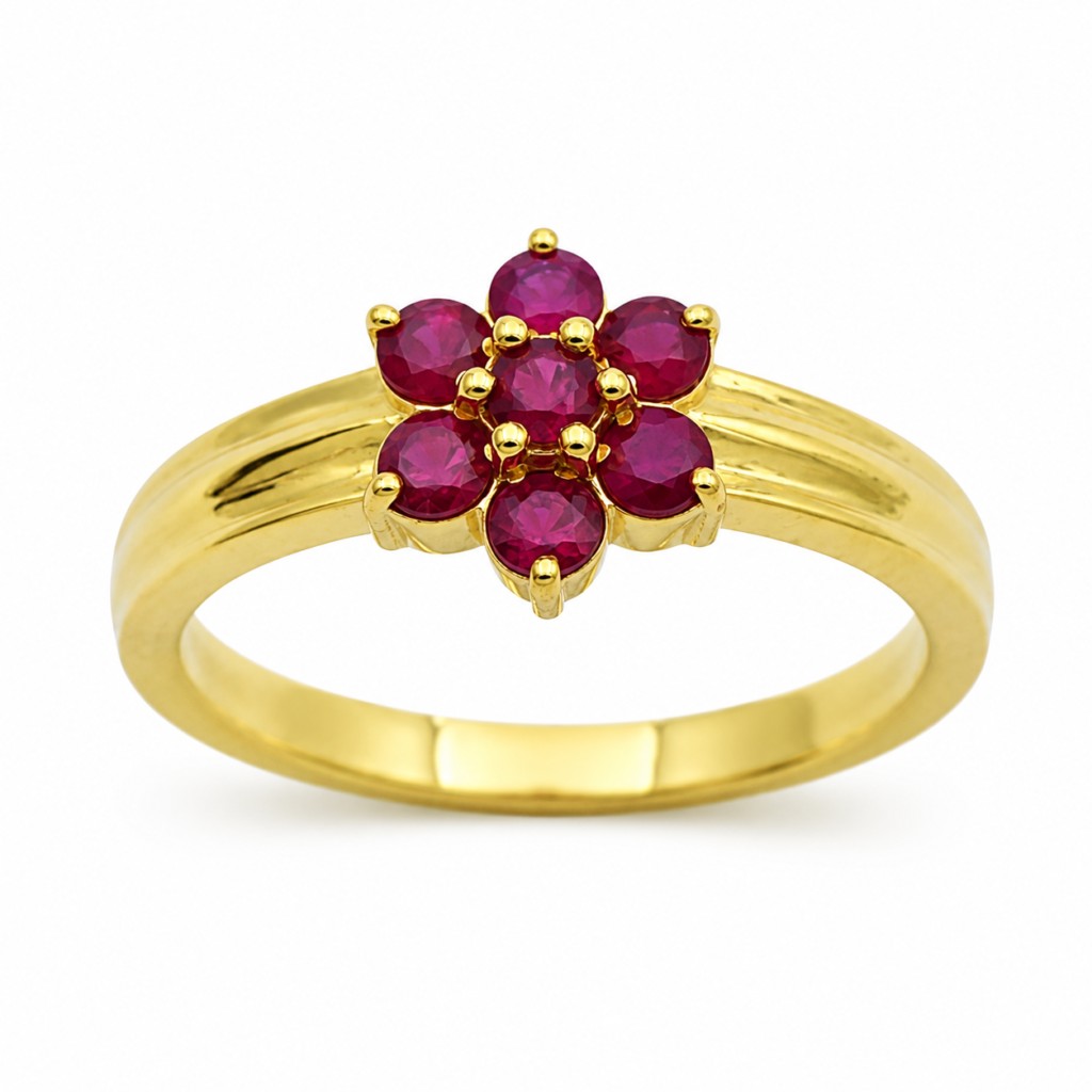 Luxury Ruby Rose Ring in 18kt Gold