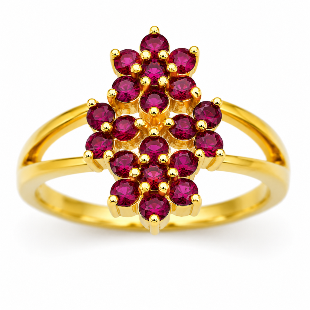 Crimson Crest Ruby Ring in 14 & 18kt Gold