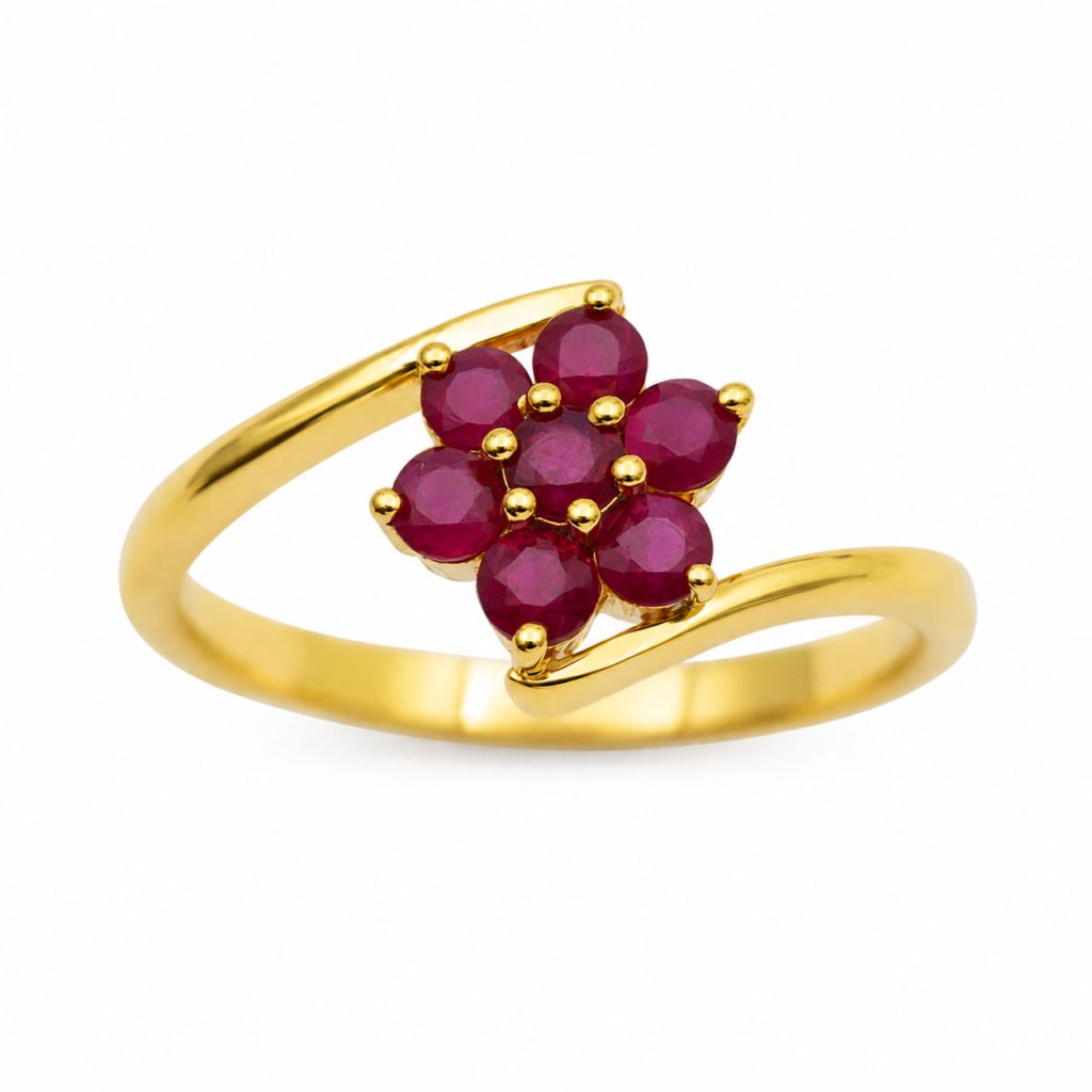 Red Ember Ruby Ring in 14/18 kt Gold