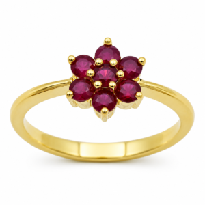 Dainty Flame Ruby Ring in 14/18 kt Gold