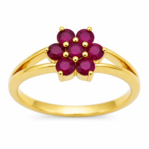 Majestic Petal Ruby Ring in 14/18kt Gold