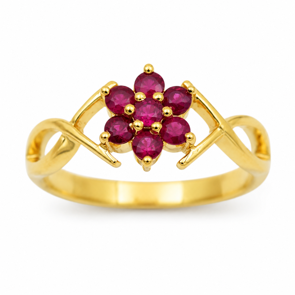 Petals of Love Ruby Ring in 14/18kt Gold